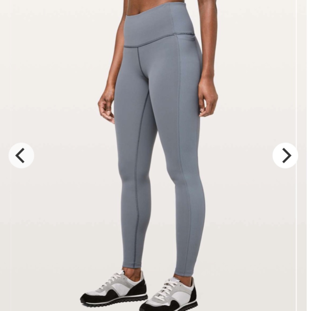 Lululemon Wunder Under High Rise Rib Tight Womens 4 Steam Blue Luxtreme